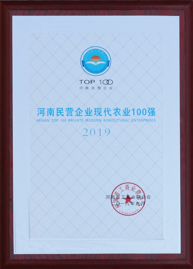 2019年河南民营企业现代农业100强